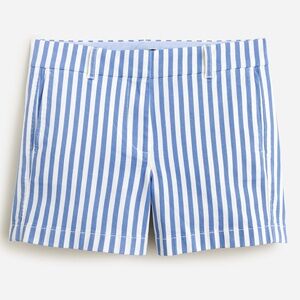 J. Crew Blue and White Stripe 4" Stretch‎ Chino Short Size 14
